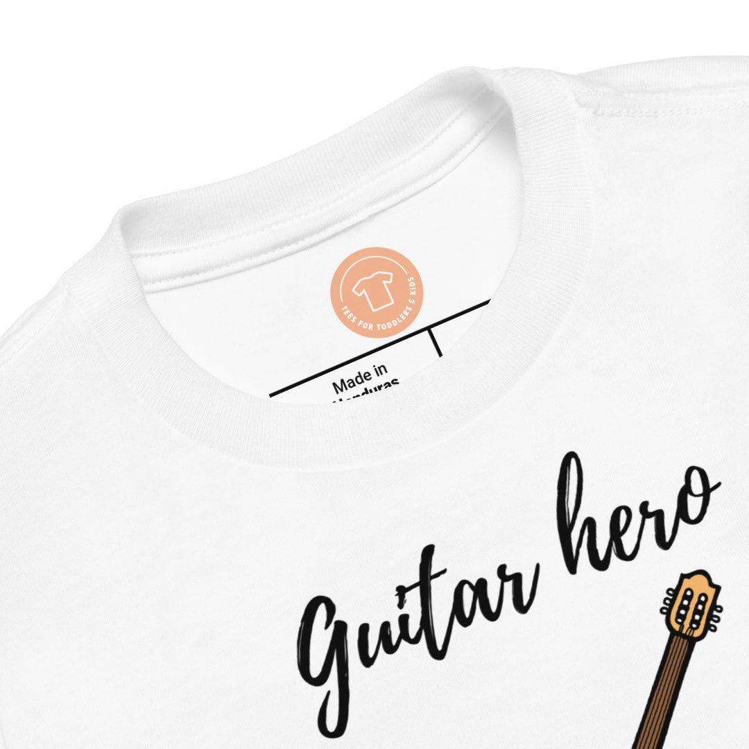 Guitar hero. Classical guitar. Short sleeve t-shirt for toddler and kids. - TeesForToddlersandKids -  t-shirt - seasons, summer - guitar-hero-short-sleeve-t-shirt-for-toddler-and-kids