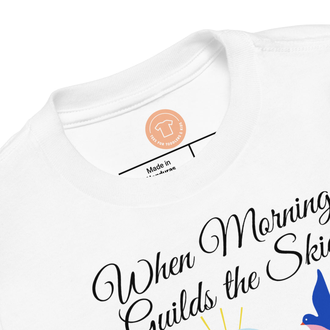 When Morning Guilds the Skies II. Gospel song graphic t shirt for toddlers and kids.