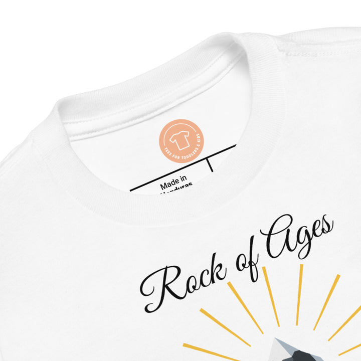 The Rock of Ages. Gospel song graphic t shirt for toddlers and kids.