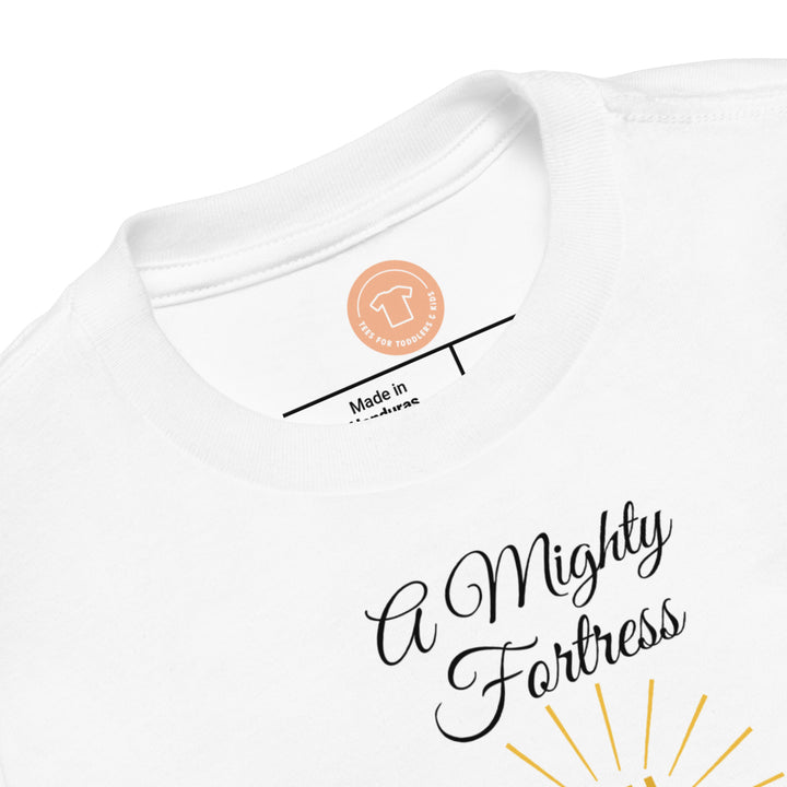 Mighty Fortress. Gospel song graphic t shirt for toddlers and kids.