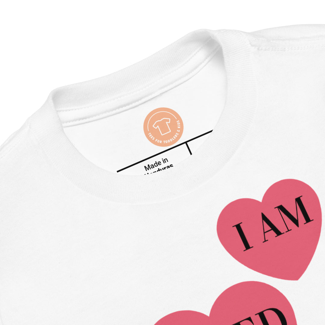 I am LOVED. Short sleeve t shirt for toddler and kids. - TeesForToddlersandKids -  t-shirt - holidays, Love - valentines-day-t-shirt-i-am-loved