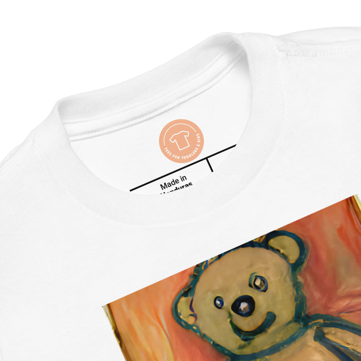 Teddy Munch. Short Sleeve T-shirt for Toddler and Kids - TeesForToddlersandKids -  t-shirt - seasons, summer, surf - a-teddy-bear-painted-by-edvard-munch-short-sleeve-t-shirt-for-toddler-and-kids