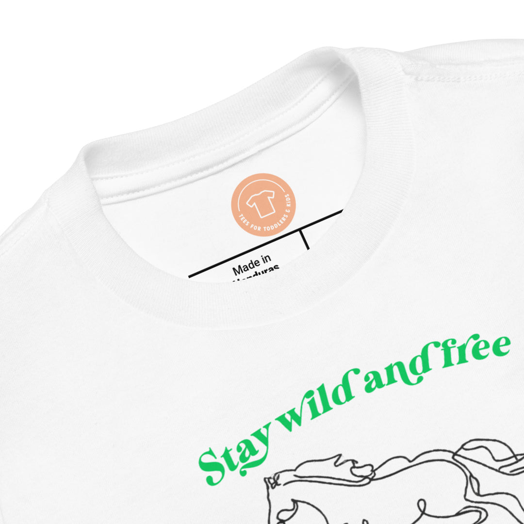 Stay Wild and Free. Short Sleeve T-shirt for Toddler and Kids - TeesForToddlersandKids -  t-shirt - seasons, summer, surf - stay-wild-and-free-short-sleeve-t-shirt-for-toddler-and-kids