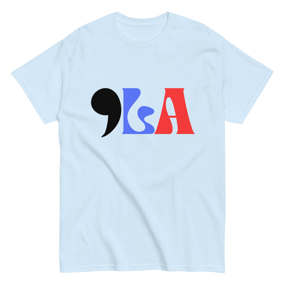 COMMA LA shirt | , la tee | Red White Blue | Vote Kamala shirt | Feminist shirt | Campaign shirt