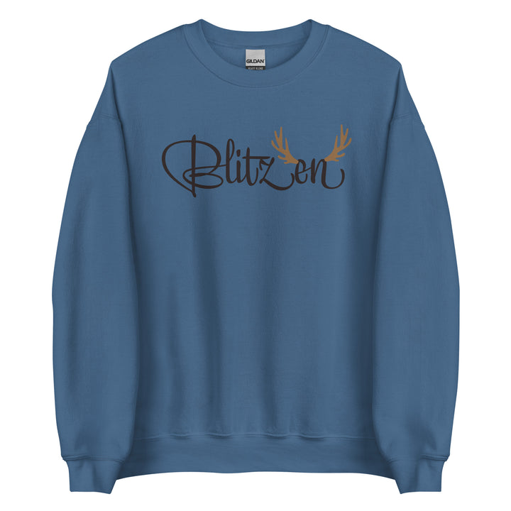 Blitzen Santa's Reindeer Christmas Sweatshirt for the Holiday Christmas Party.