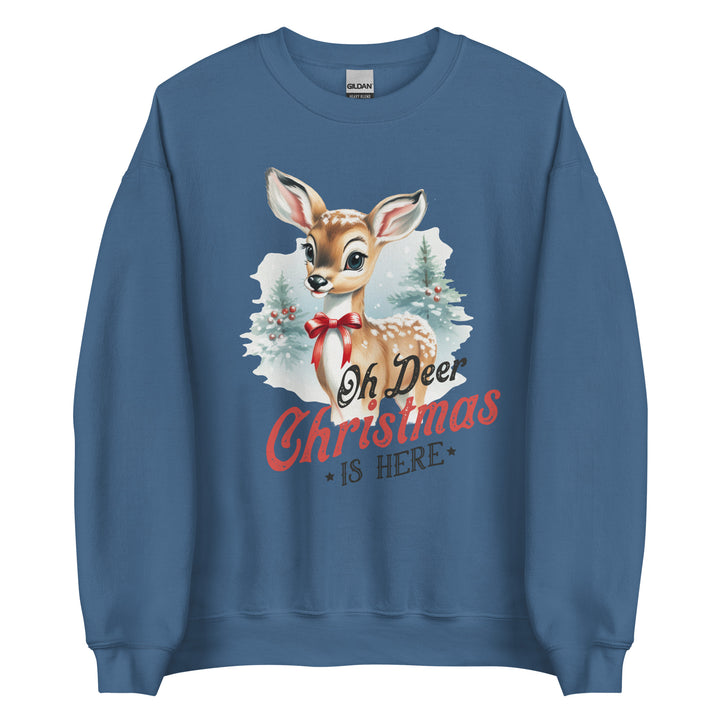 Oh, deer, Christmas is here. Vintage Movie Christmas sweater,  Christmas party, Cute Christmas reindeer shirt