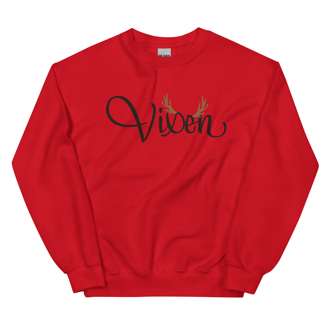 Vixen. Santa's Reindeer Christmas Sweatshirt for the Holiday Christmas Party.