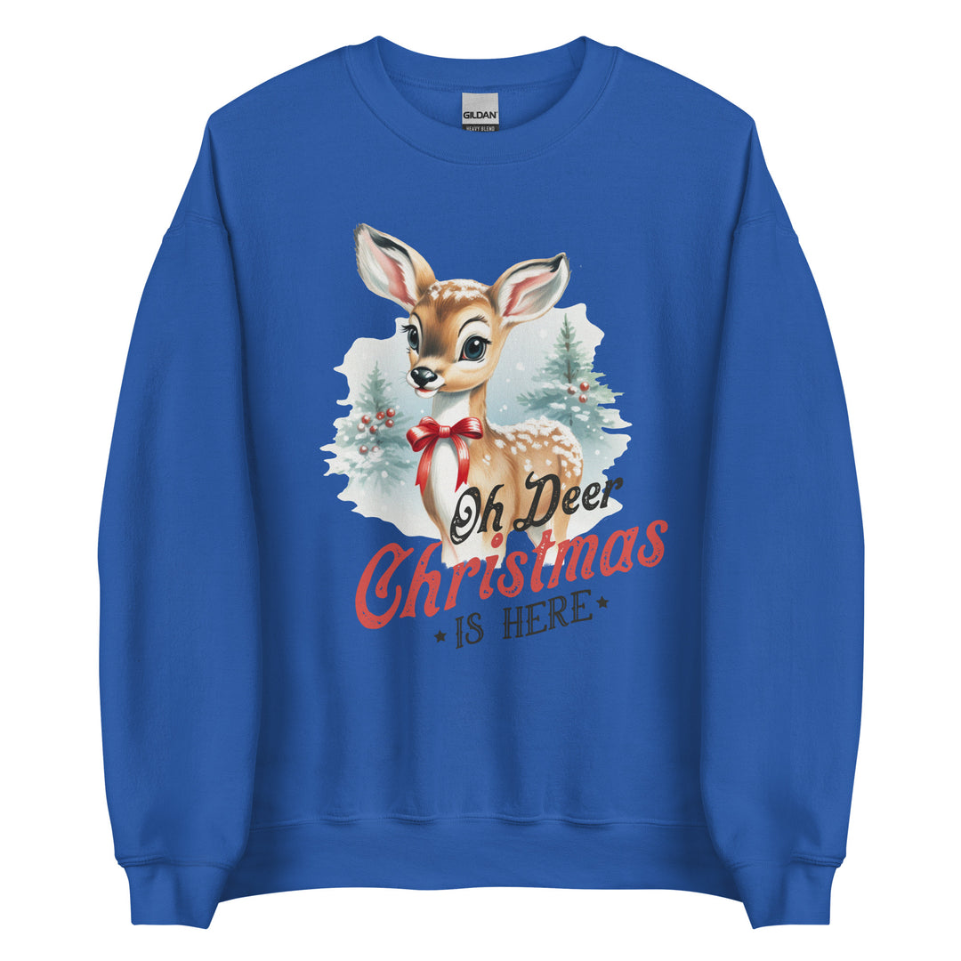 Oh, deer, Christmas is here. Vintage Movie Christmas sweater,  Christmas party, Cute Christmas reindeer shirt