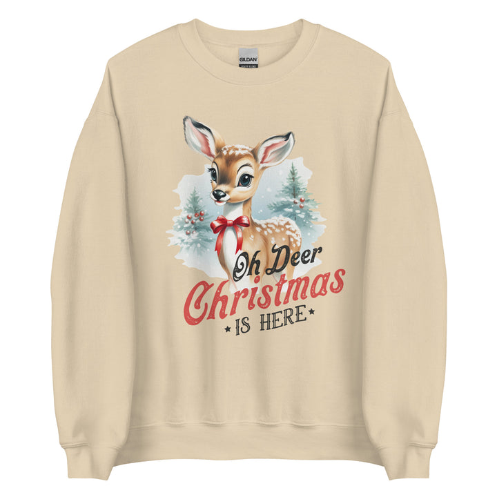 Oh, deer, Christmas is here. Vintage Movie Christmas sweater,  Christmas party, Cute Christmas reindeer shirt