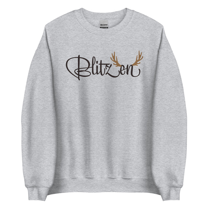 Blitzen Santa's Reindeer Christmas Sweatshirt for the Holiday Christmas Party.