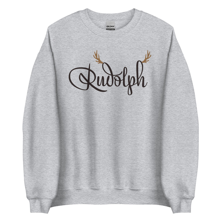 Rudolph. Santa's Reindeer Christmas Sweatshirt for the Holiday Christmas Party.