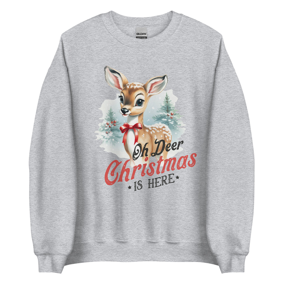 Oh, deer, Christmas is here. Vintage Movie Christmas sweater,  Christmas party, Cute Christmas reindeer shirt