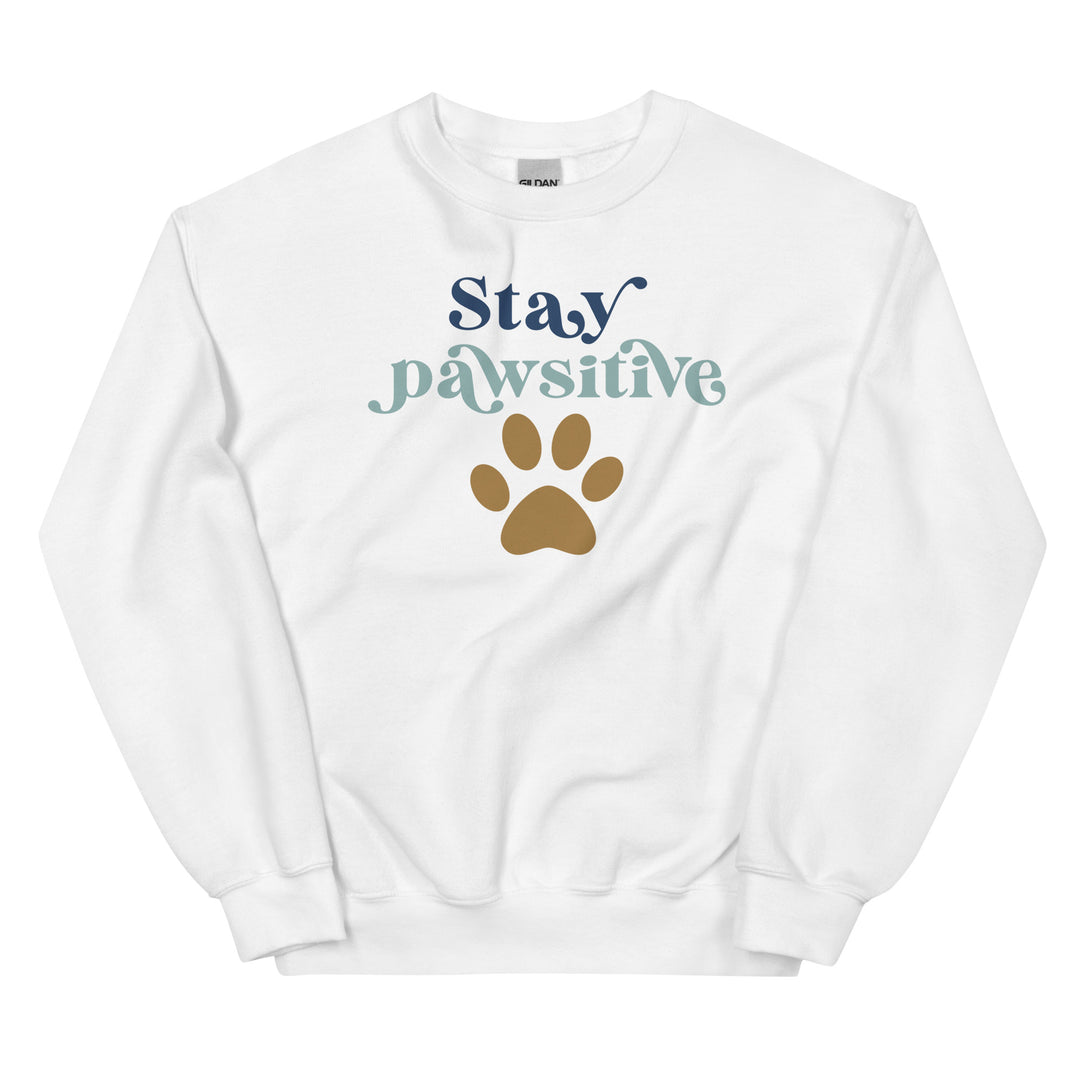 Stay Pawsitive In Blues And Brown. Sweatshirts For Women - TeesForToddlersandKids -  sweatshirt - MAMA, sweatshirt, women - stay-pawsitive-in-blue-and-brown-sweatshirts-for-women