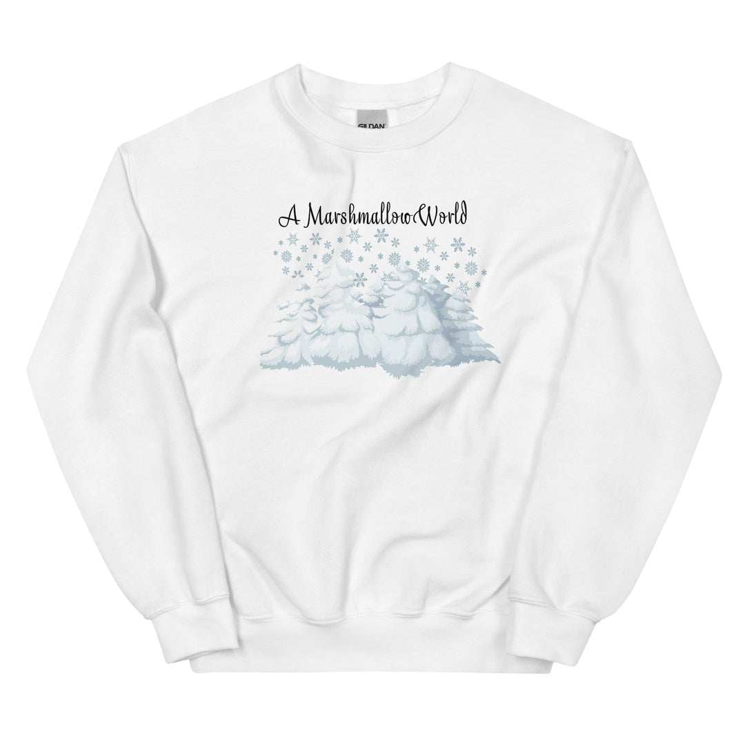 A Marshmallow World. Sweatshirt for mama. - TeesForToddlersandKids -  sweatshirt - christmas, holidays, women - a-marshmallow-world-christmas-sweatshirt