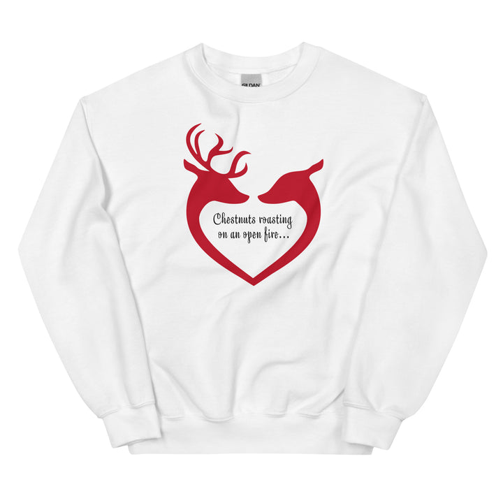 Chestnuts roasting on an open fire. Deer heart. Sweatshirt for mama. - TeesForToddlersandKids -  sweatshirt - christmas, holidays, women - chestnuts-roasting-on-an-open-fire-deer-heart