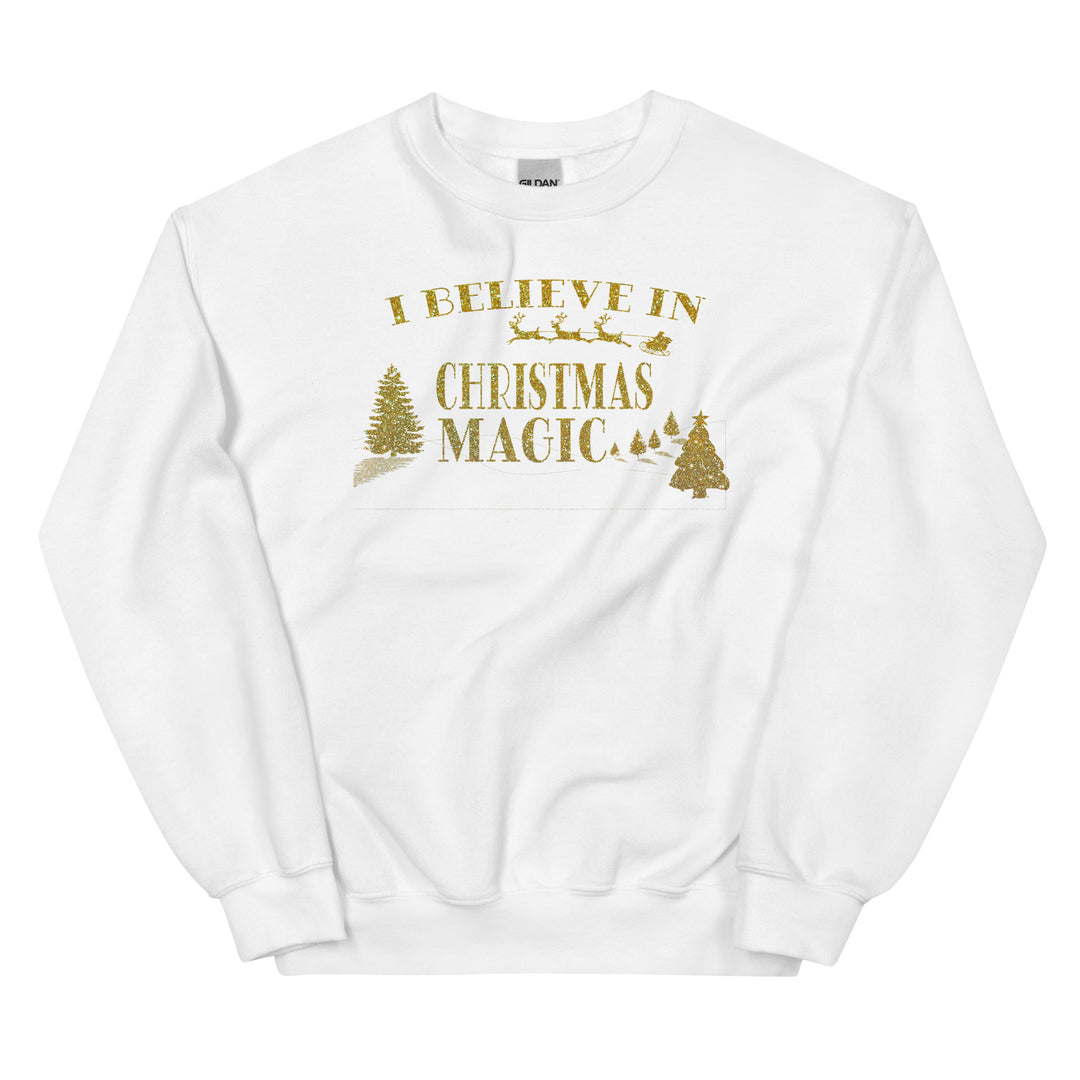 I believe in Christmas magic in golden letters. Sweatshirt for mama. - TeesForToddlersandKids -  sweatshirt - christmas, holidays, women - i-believe-in-christmas-magic-in-golden-letters-sweatshirt-for-mama