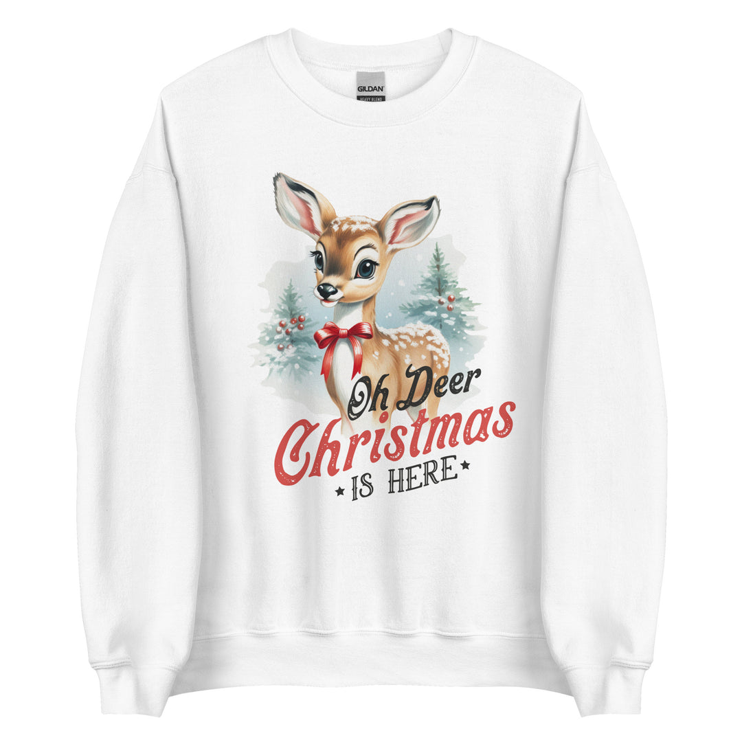 Oh, deer, Christmas is here. Vintage Movie Christmas sweater,  Christmas party, Cute Christmas reindeer shirt