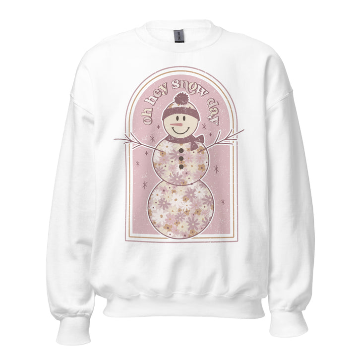 Oh, hey, snow day. Sweatshirt for a Christmas Holiday party or vacation. Cute Christmas winter shirt