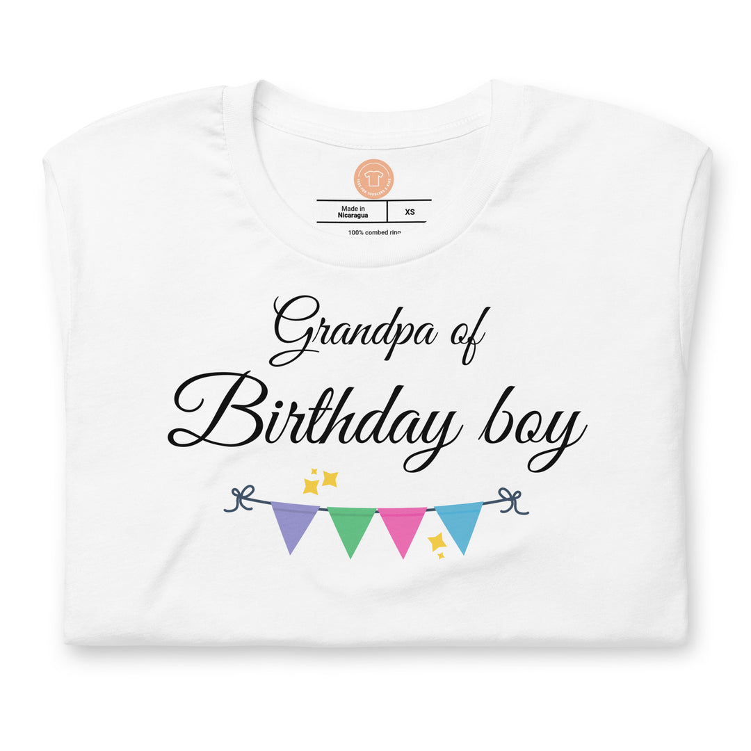 Grandpa of birthday boy. Short sleeve t shirt for men. - TeesForToddlersandKids -  t-shirt - birthday, men - grandpa-of-birthday-boy-short-sleeve-t-shirt-for-men