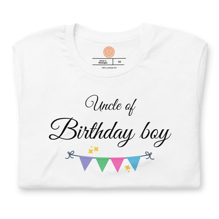 Uncle of Birthday Boy. Short sleeve t shirt for men. - TeesForToddlersandKids -  t-shirt - birthday, men - uncle-of-birthday-boy-short-sleeve-t-shirt-for-men