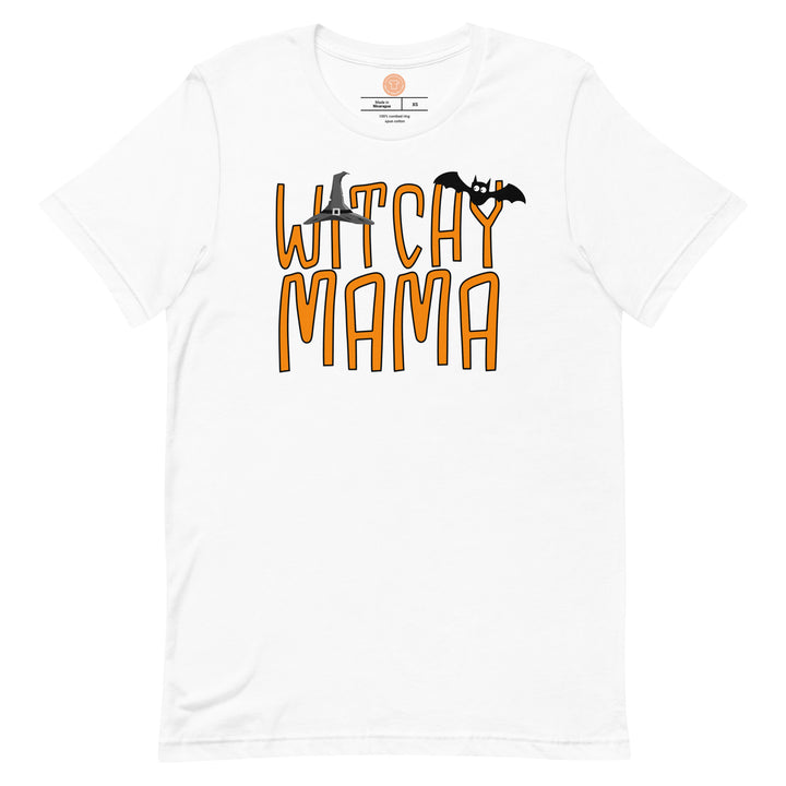 Witchy mama, with witch hat. Short sleeve t-shirt for women.