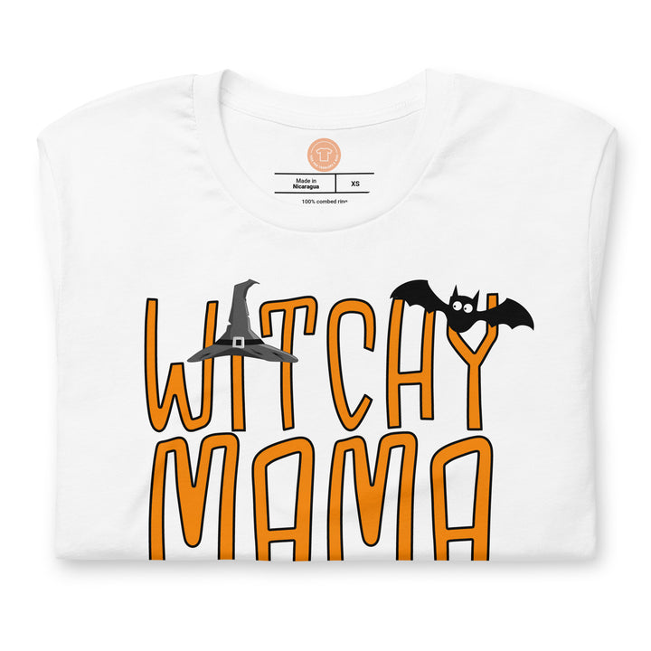 Witchy mama, with witch hat. Short sleeve t-shirt for women.