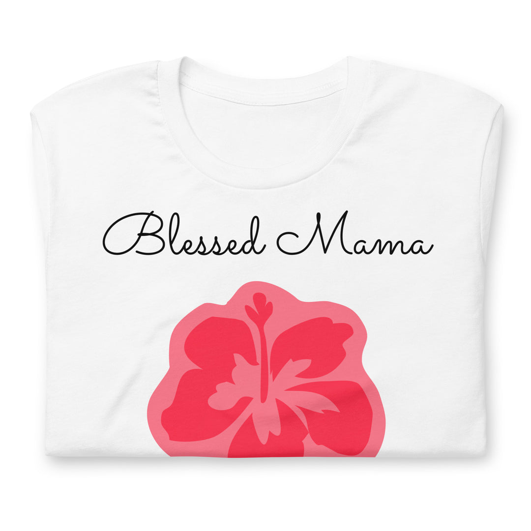 Blessed mama. Red flower. Wear proudly!
