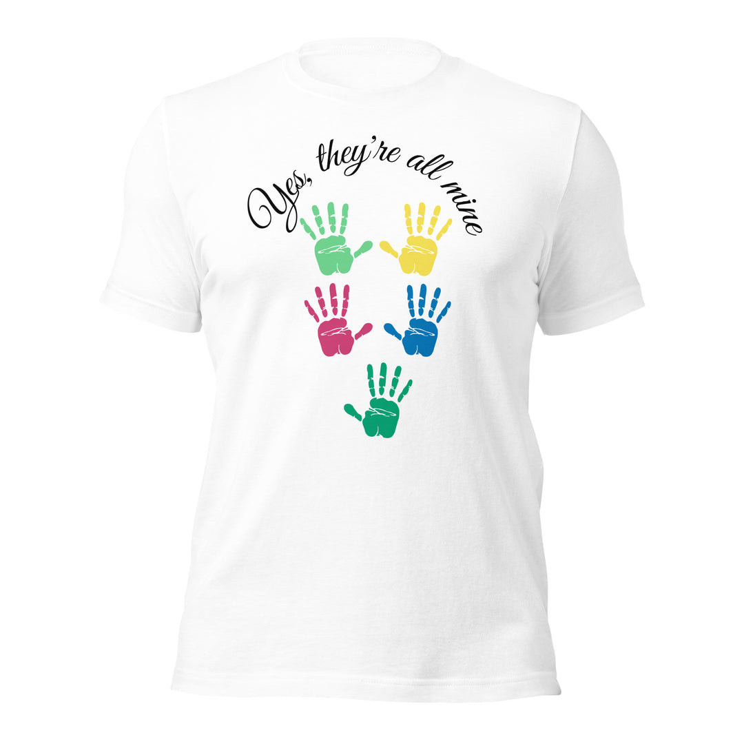 Yes, they're all mine, 5 little hands. Short sleeve t shirt for mamas.