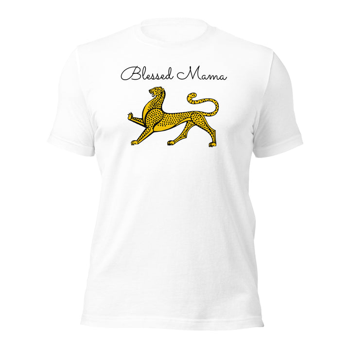 Blessed mama, graphic leopard. Short sleeve t shirt for mamas.