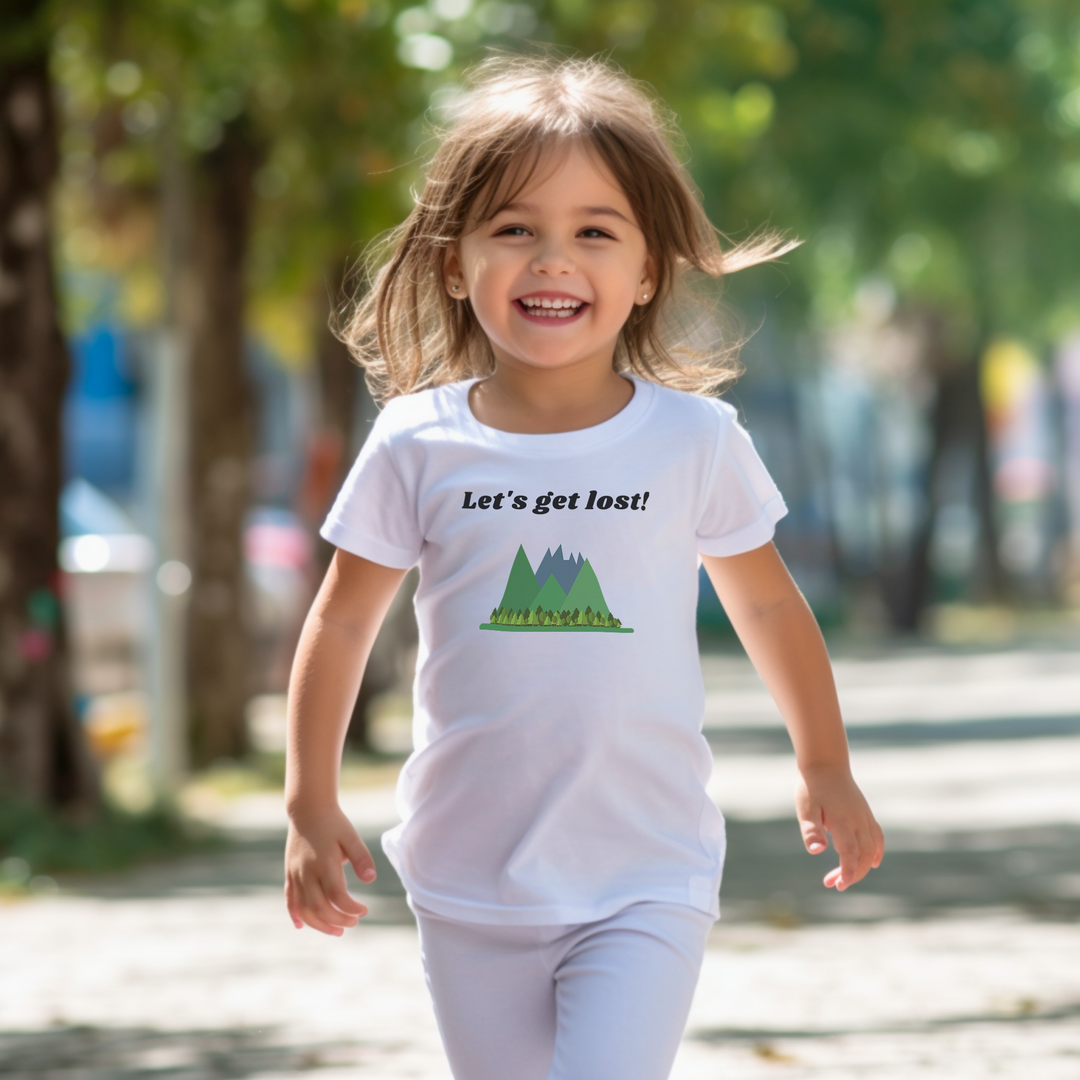 Lets Get Lost. Short Sleeve T Shirt For Toddler And Kids. - TeesForToddlersandKids -  t-shirt - camping - lets-get-lost-short-sleeve-t-shirt-for-toddler-and-kids