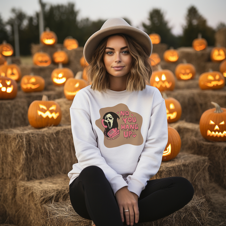 No you hang up in Doe Tan. Unisex Crewneck Halloween Sweatshirt