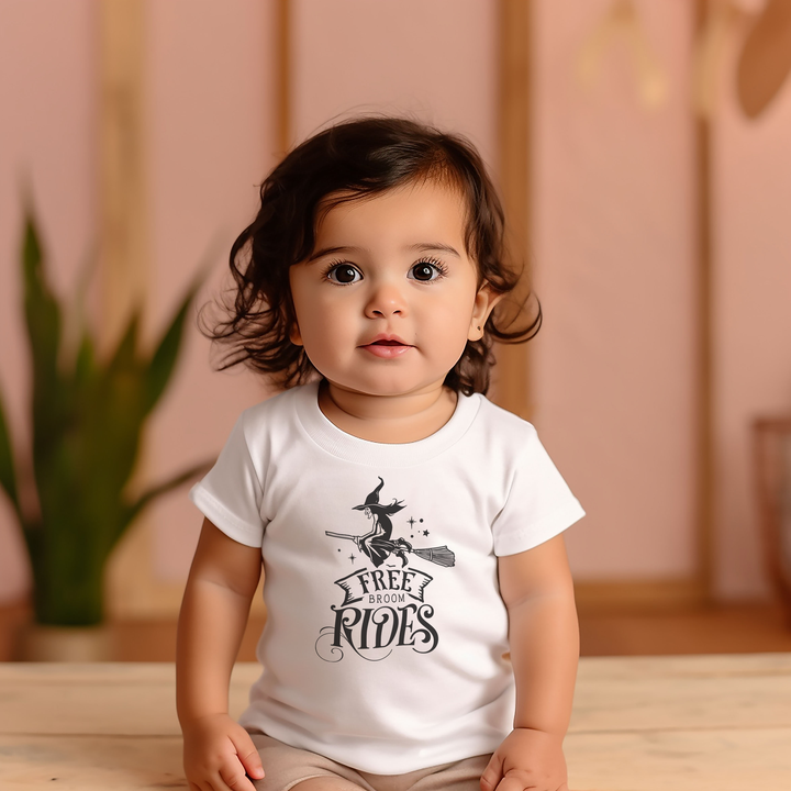 Free Broom Rides.          Halloween shirt toddler. Trick or treat shirt for toddlers. Spooky season. Fall shirt kids.