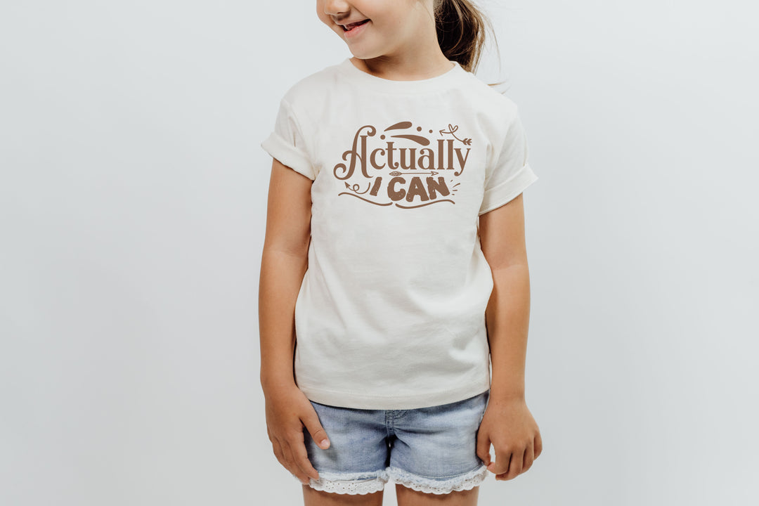 Actually I Can Caramel Cafe. Short Sleeve T Shirt For Toddler And Kids. - TeesForToddlersandKids -  t-shirt - positive - actually-i-can-caramel-cafe-short-sleeve-t-shirt-for-toddler-and-kids