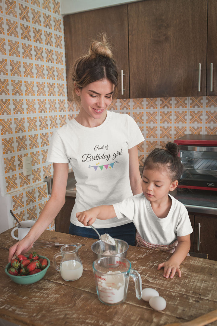 Aunt of Birthday Girl. Short sleeve t shirt for women. - TeesForToddlersandKids -  t-shirt - birthday, women - aunt-of-birthday-girl-short-sleeve-t-shirt-for-women