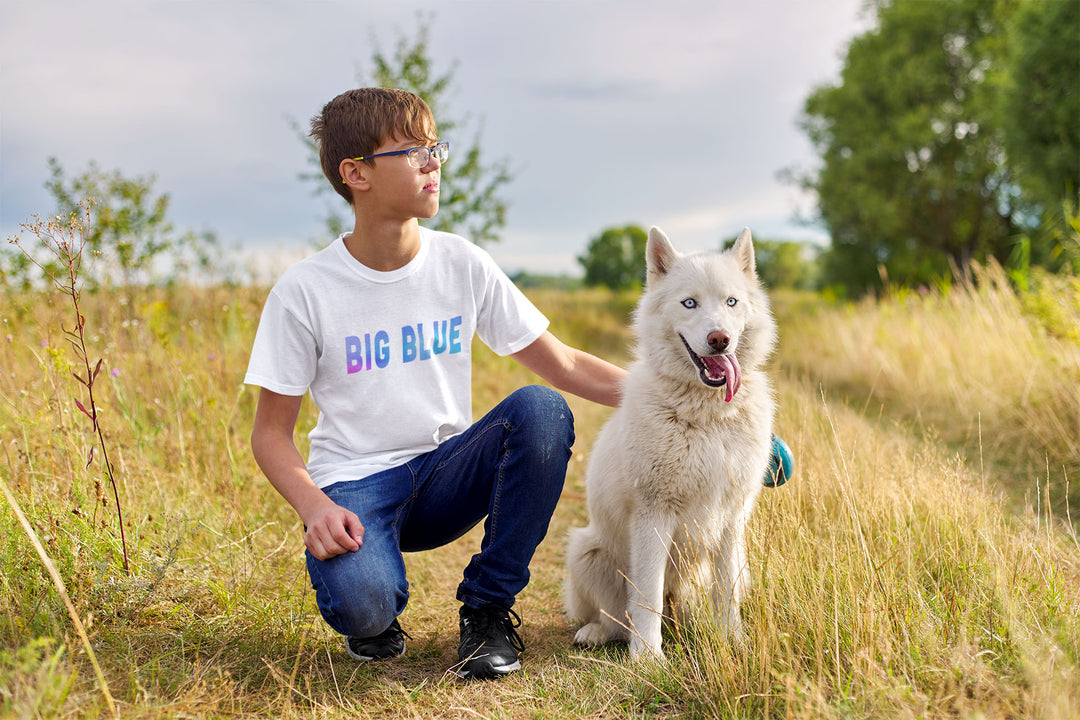 Big Blue. Short Sleeve T Shirt For Toddler And Kids. - TeesForToddlersandKids -  t-shirt - seasons, summer - big-blue-short-sleeve-t-shirt-for-toddler-and-kids