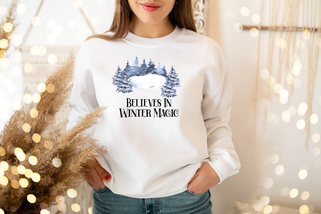 Believes in winter magic I. Sweatshirt for mama. - TeesForToddlersandKids -  sweatshirt - christmas, holidays, seasons, winter, women - believes-in-winter-magic-i