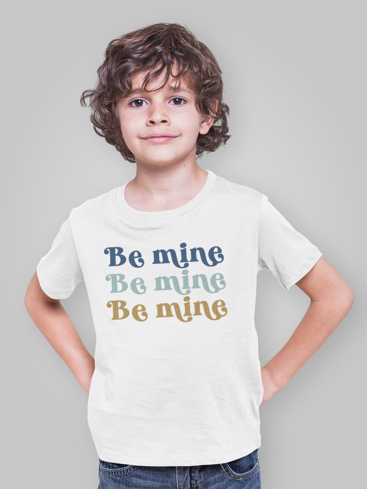 Be mine. Blues and brown. T-shirt or toddlers and kids. - TeesForToddlersandKids -  t-shirt - holidays, Love - be-mine-blues-and-brown-t-shirt-or-toddlers-and-kids