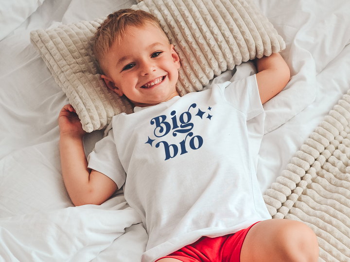 Big bro in navy with stars.  big brother shirt, big bro shirt, big brother t-shirt, big brother tee shirt, big brother tshirt, baby announcement