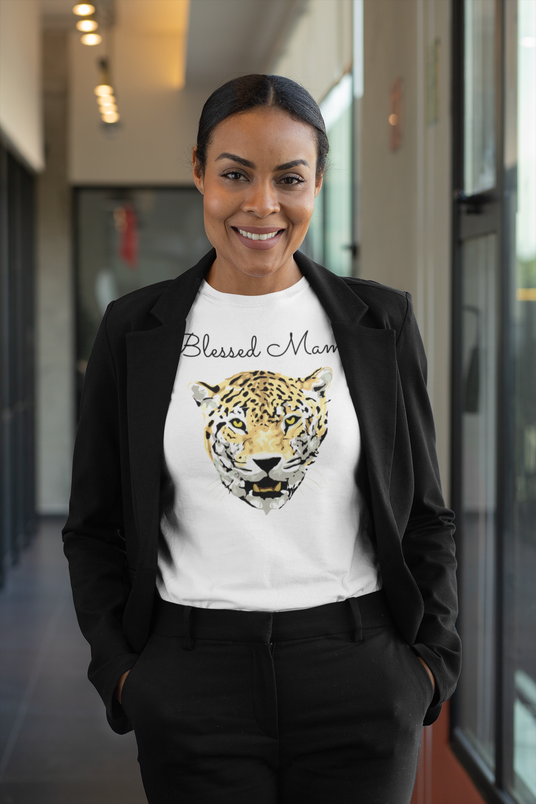 Blessed mama leopard. Short sleeve t shirt for mama. - TeesForToddlersandKids -  t-shirt - MAMA - blessed-mama-tiger-short-sleeve-t-shirt
