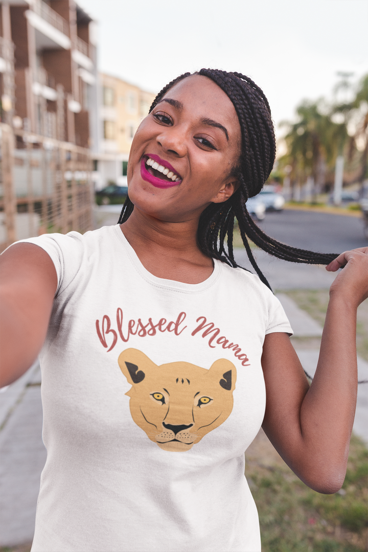 Blessed mama lioness. Short sleeve t shirt for mamas. - TeesForToddlersandKids -  t-shirt - MAMA - blessed-mama-lioness-short-sleeve-t-shirt