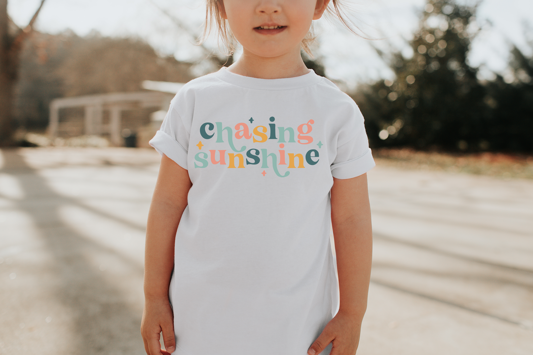 Chasing Sunshine. Short Sleeve T Shirt For Toddler And Kids. - TeesForToddlersandKids -  t-shirt - seasons, summer - chasing-sunshine-short-sleeve-t-shirt-for-toddler-and-kids