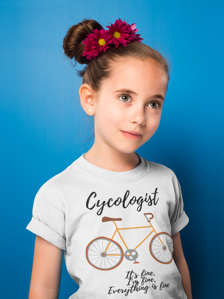 Cycologist. It's fine. T-shirts for toddlers and kids up for a biking adventure. - TeesForToddlersandKids -  t-shirt - biking - cycologist-its-fine-short-sleeve-t-shirt-for-toddler-and-kids-the-biking-series