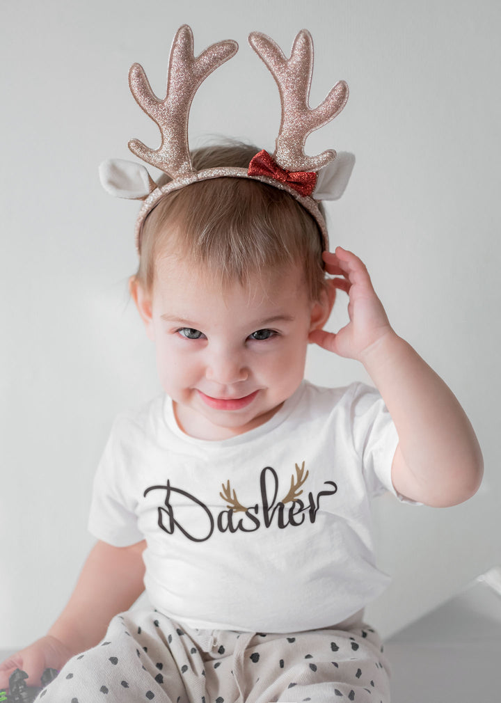 Dasher. Short Sleeve T Shirts For Toddlers And Kids. - TeesForToddlersandKids -  t-shirt - christmas, holidays - dasher-short-sleeve-t-shirts-for-toddlers-and-kids