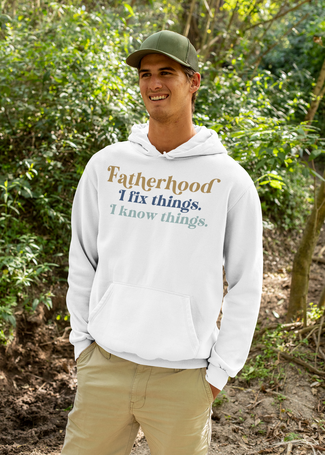 Fatherhood. I fix things. I know things. Hoodie for men. - TeesForToddlersandKids -  hoodie - men - fatherhood-i-fix-things-i-know-things-hoodie-for-men