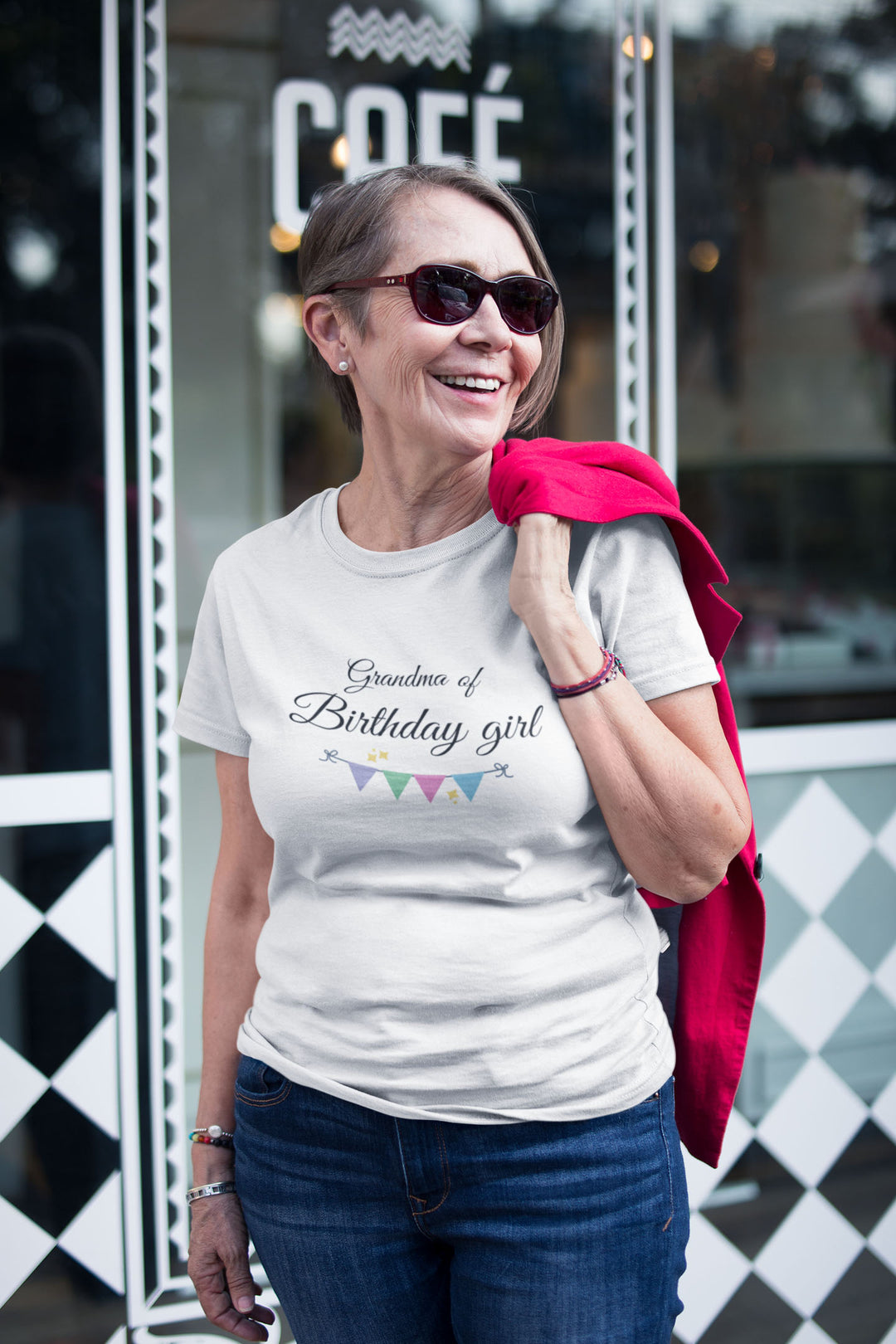 Grandma of birthday girl. Short sleeve t shirt for women. - TeesForToddlersandKids -  t-shirt - birthday - grandma-of-birthday-girl-short-sleeve-t-shirt-for-women