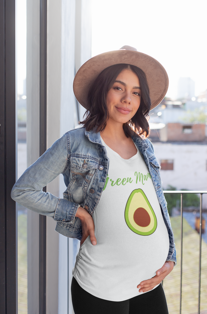 Green Mama, with avocado. Short sleeve t shirt for mama. - TeesForToddlersandKids -  t-shirt - MAMA - green-mama-with-avocado-short-sleeve-t-shirt