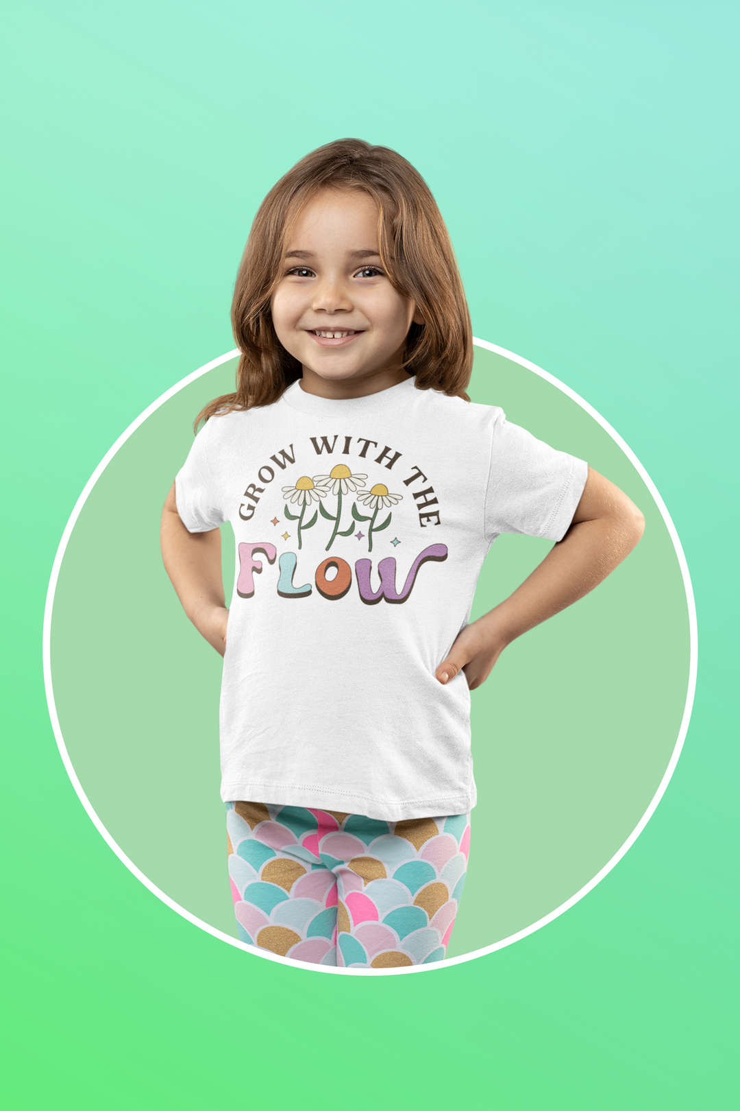 Grow With The Flow. Short Sleeve T Shirt For Toddler And Kids. - TeesForToddlersandKids -  t-shirt - positive - grow-with-the-flow-short-sleeve-t-shirt-for-toddler-and-kids