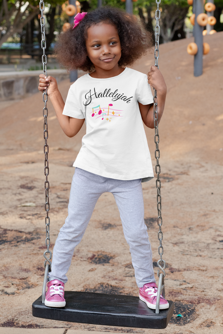 Hallelujah. Gospel song graphic t shirt for toddlers and kids.