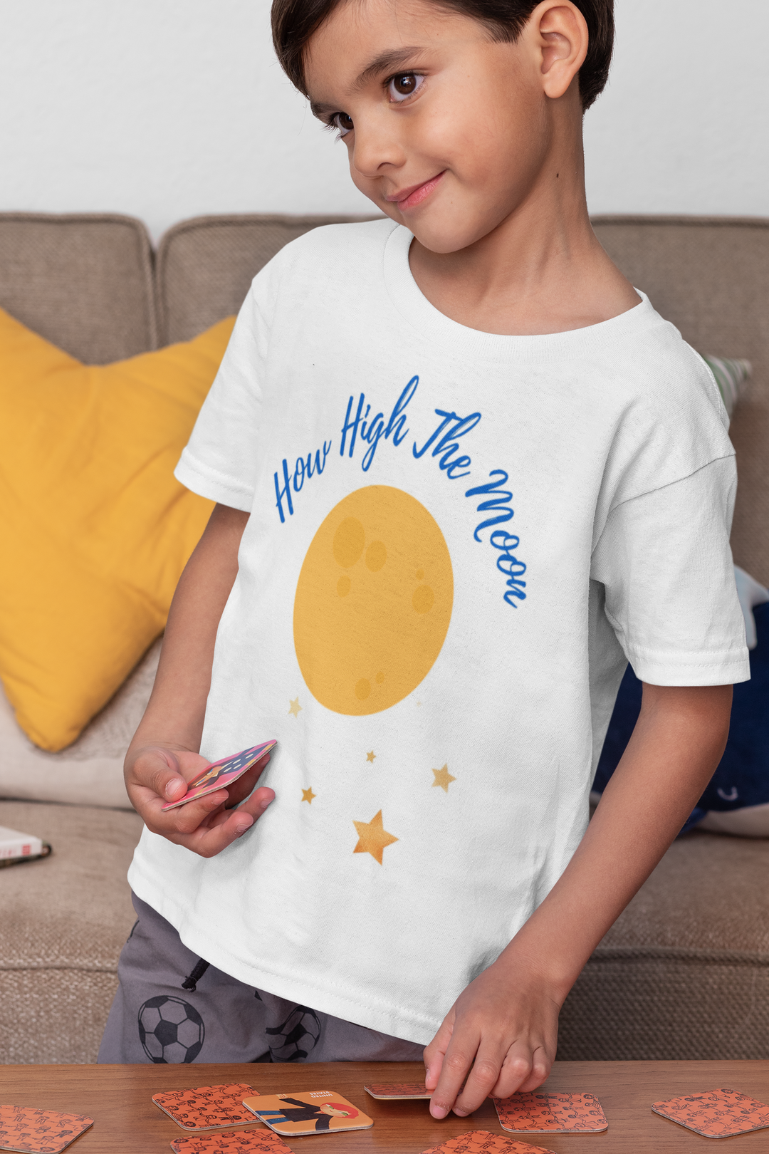 How High the Moon. Short sleeve t shirt for toddler and kids. - TeesForToddlersandKids -  t-shirt - jazz - how-high-the-moon-short-sleeve-t-shirt-for-toddler-and-kids-the-jazz-series