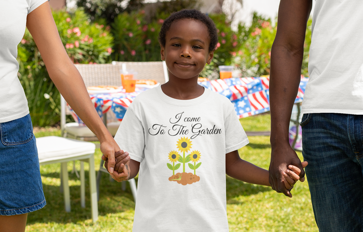 I come to the Garden. Gospel song graphic t shirt for toddlers and kids.